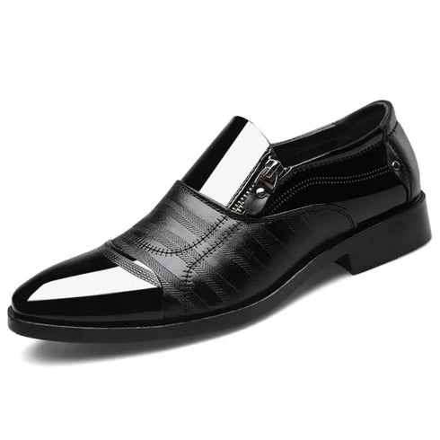 Elegant Breathable Leather Oxfords for Men - Stylish Formal Dress Shoes Perfect for Office, Parties, and Weddings with Comfortable Rubber Outsole and Lace-up Closure